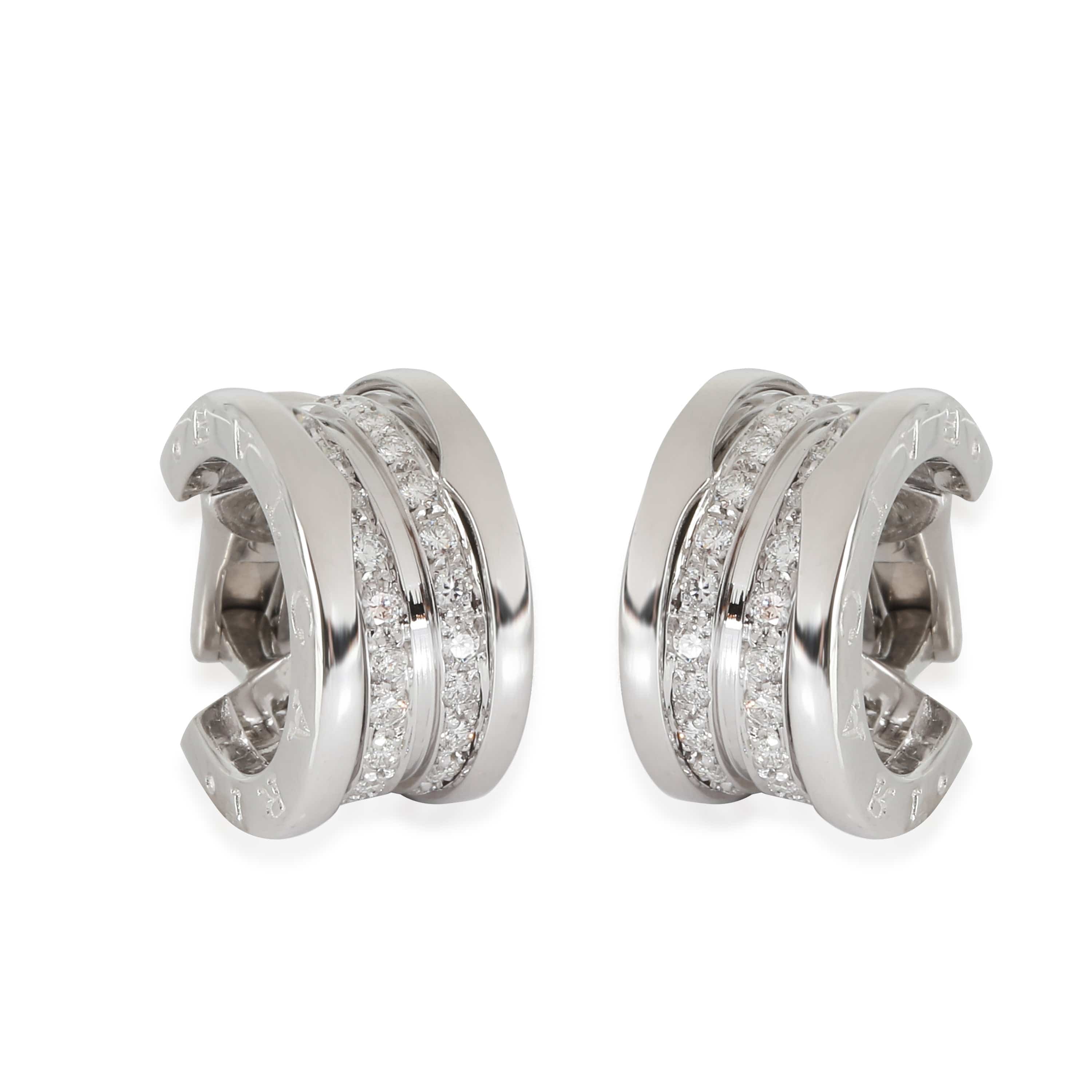 BVLGARI B.zero1 Hoop Earring in 18K White Gold 1.08 CTW