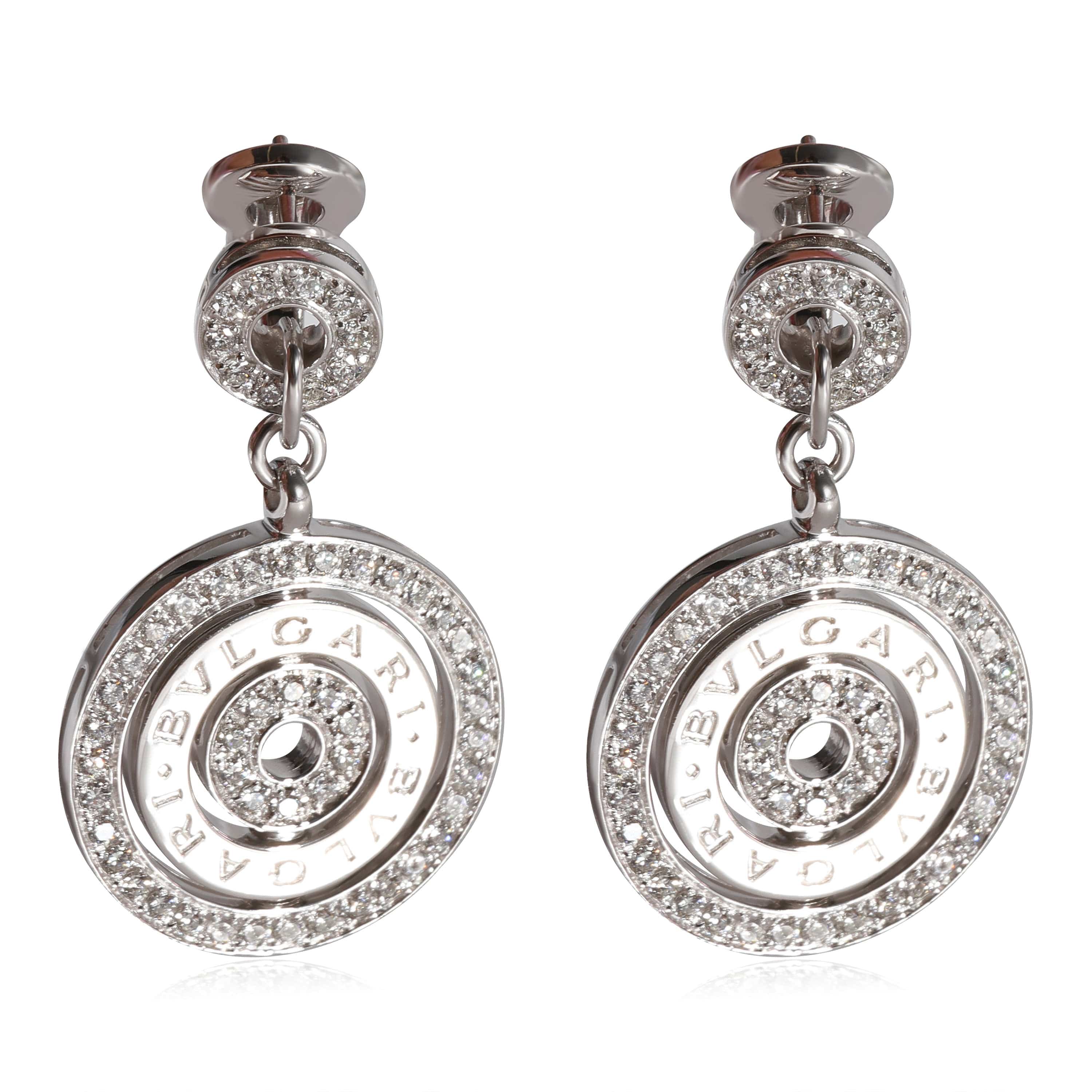 BVLGARI BVLGARI Astrale Cerchi Drop Diamond Earrings in 18k White Gold 1 3/8 CTW