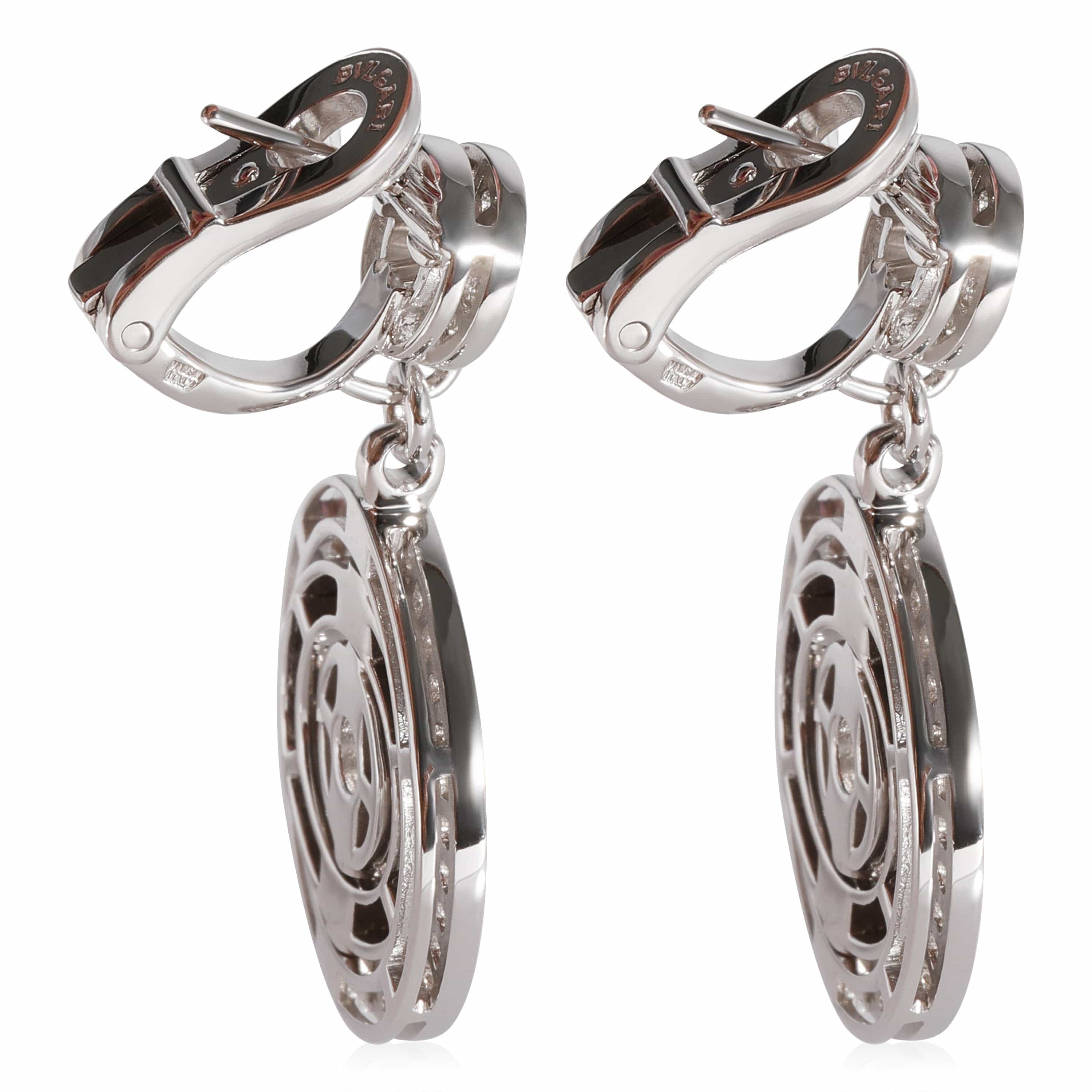 BVLGARI BVLGARI Astrale Cerchi Drop Diamond Earrings in 18k White Gold 1 3/8 CTW
