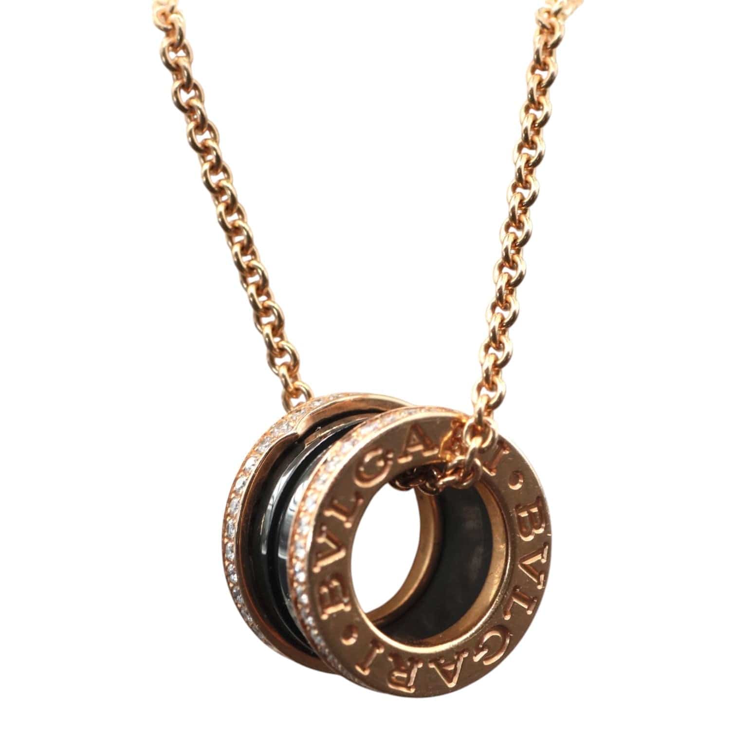 Bvlgari Bvlgari B Zero1 Necklace Black Ceramic & Diamonds