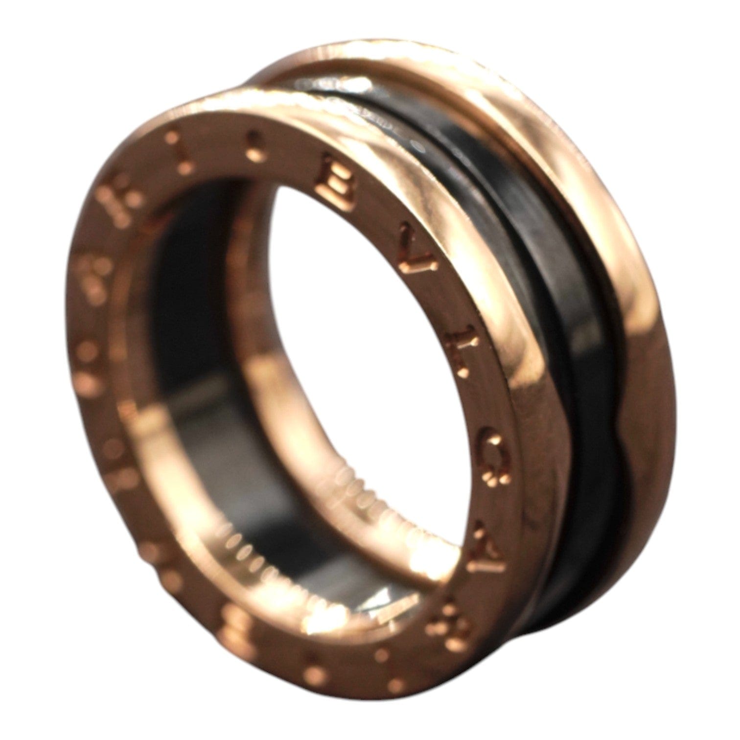 Bvlgari Bvlgari B Zero1 Ceramic 18k Rose Gold Ring #53