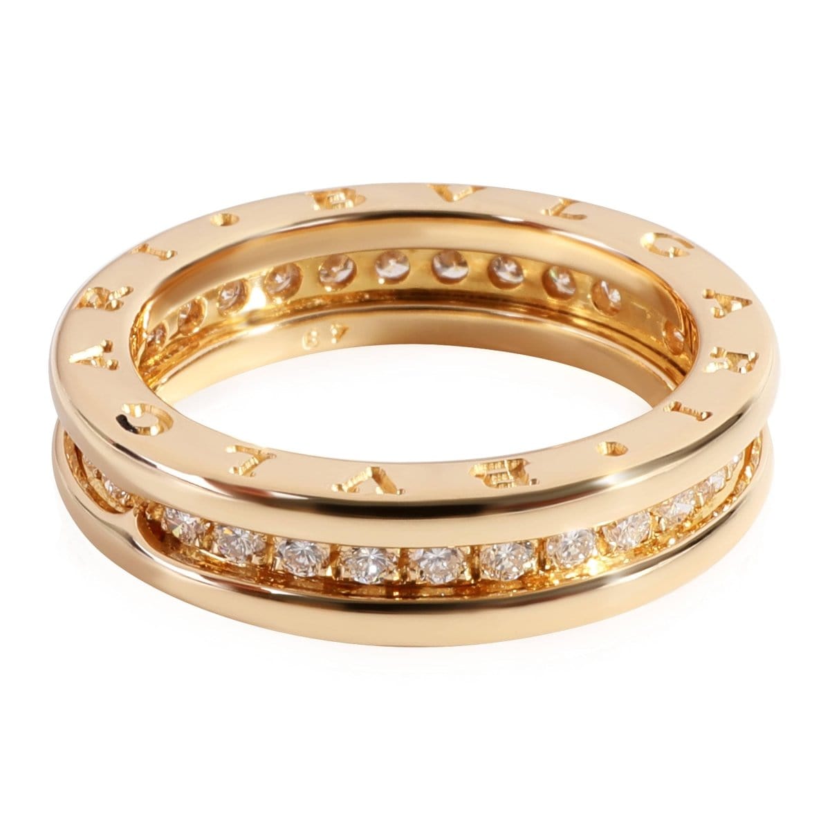 118616, BVLGARI B.Zero1 Diamond Ring in 18k Yellow Gold 0.45 CTW, Size 49