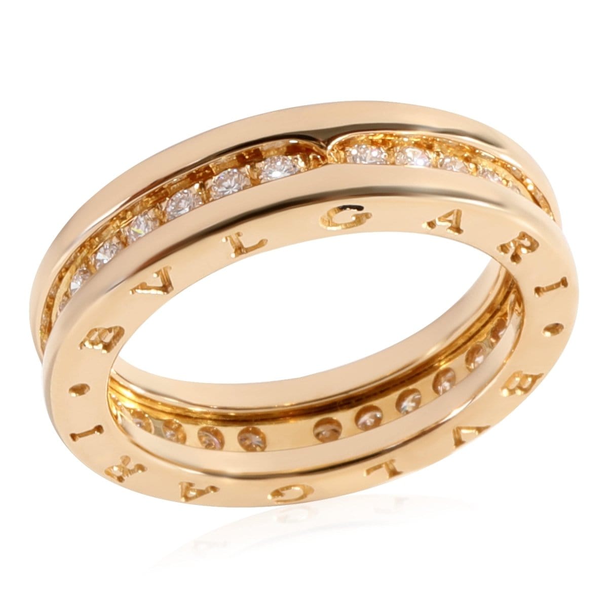 118616, BVLGARI B.Zero1 Diamond Ring in 18k Yellow Gold 0.45 CTW, Size 49