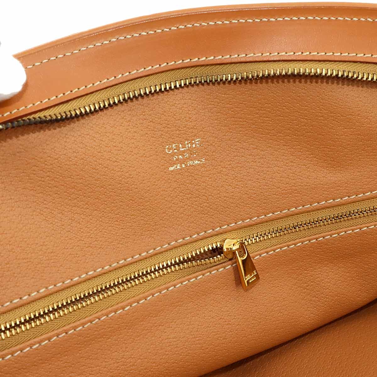 CELINE Macadam Tote Bag PVC Leather Brown Vintage Purse 902752656