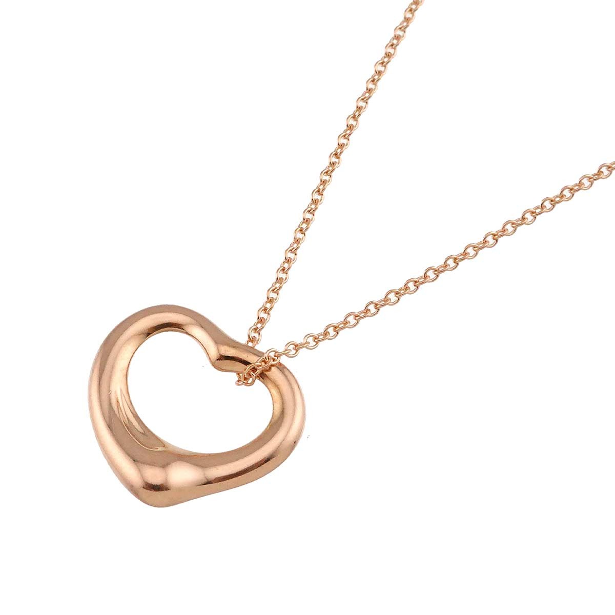 TIFFANY Co. Open Heart Necklace 18K Pink Gold 750 902978510