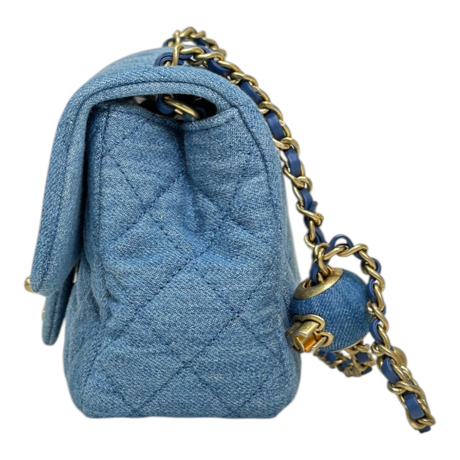 Chanel Classic Flap Mini Square Denim With Crush