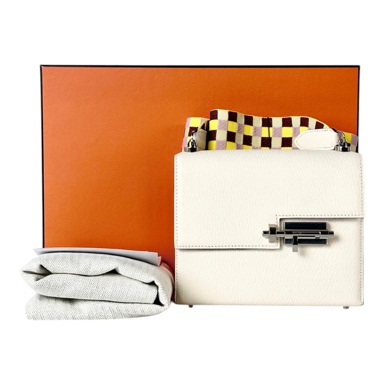 Hermes Mini Verrou 17cm Nata Bag with Limited Edition Strap