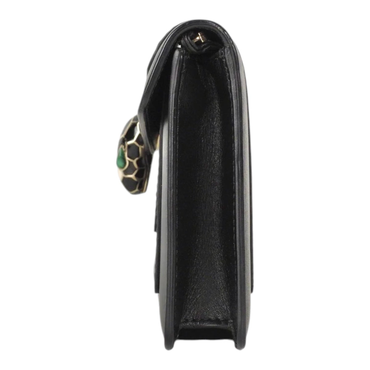 Bvlgari Black Serpenti Clutch with Chain Bag - Full Set