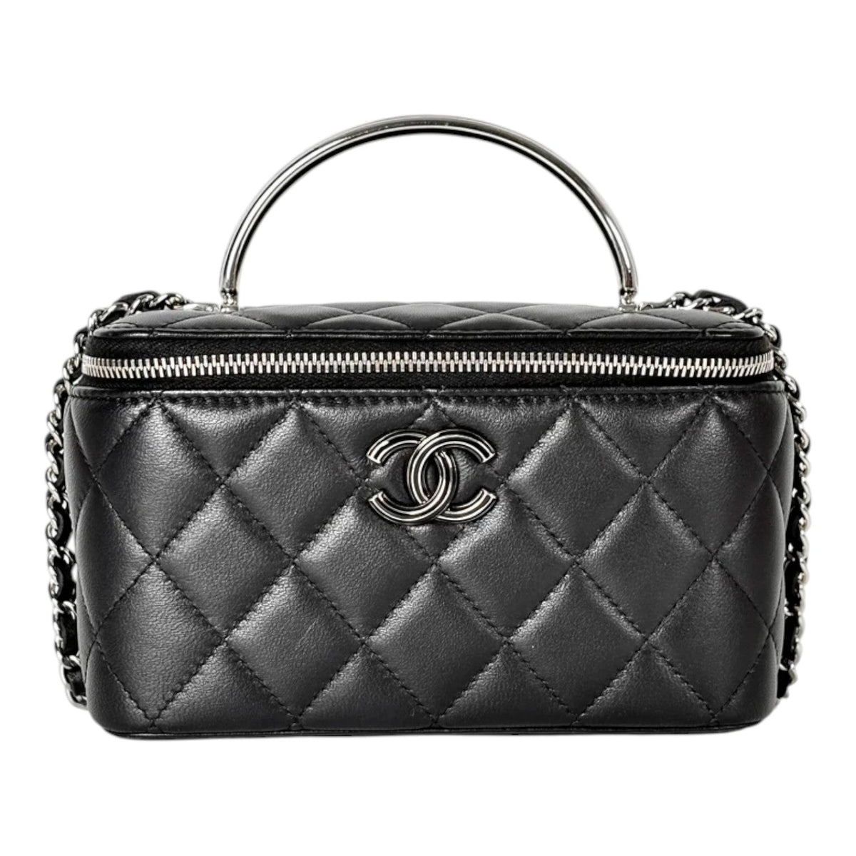 Chanel Black Lambskin Box Vanity Bag