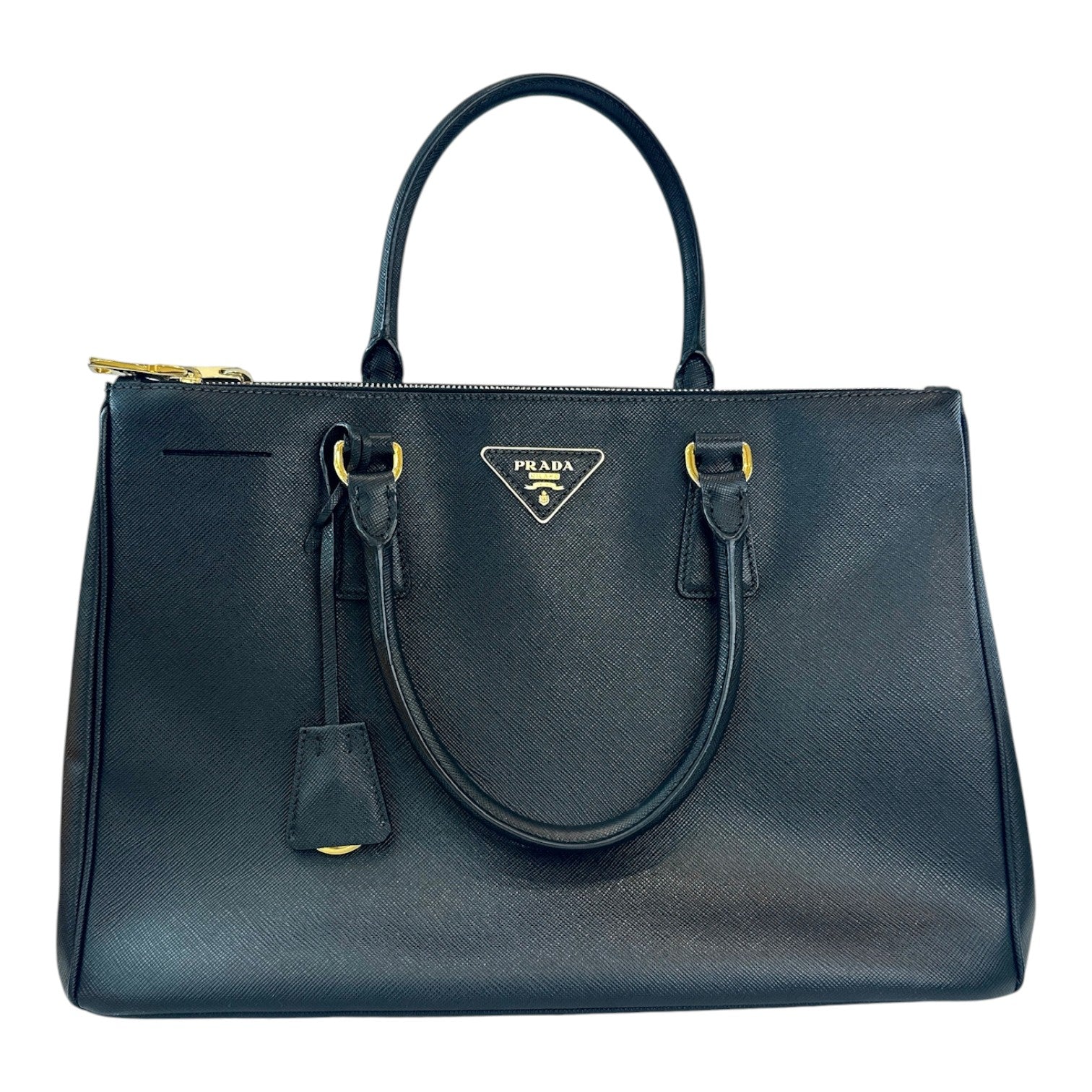 Prada Saffiano Med Black Bag with Strap