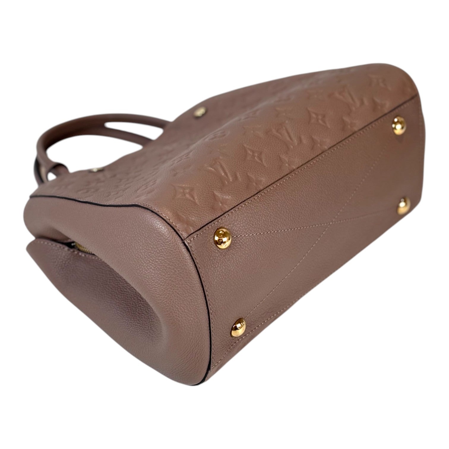 Louis Vuitton Montaigne MM Monogram Empreinte Dark Beige Bag