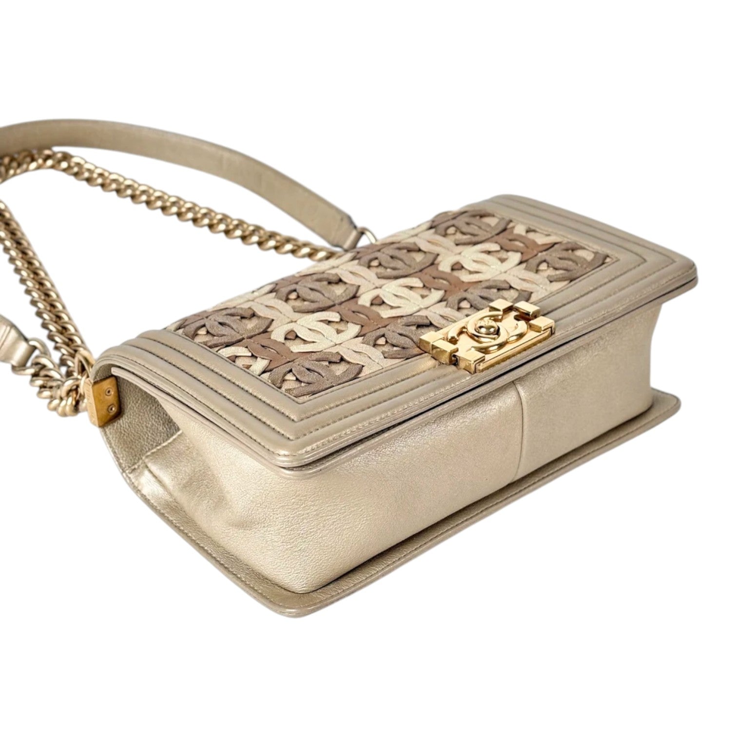 Chanel Leboy Bag Medium Gold Color With CC Logo