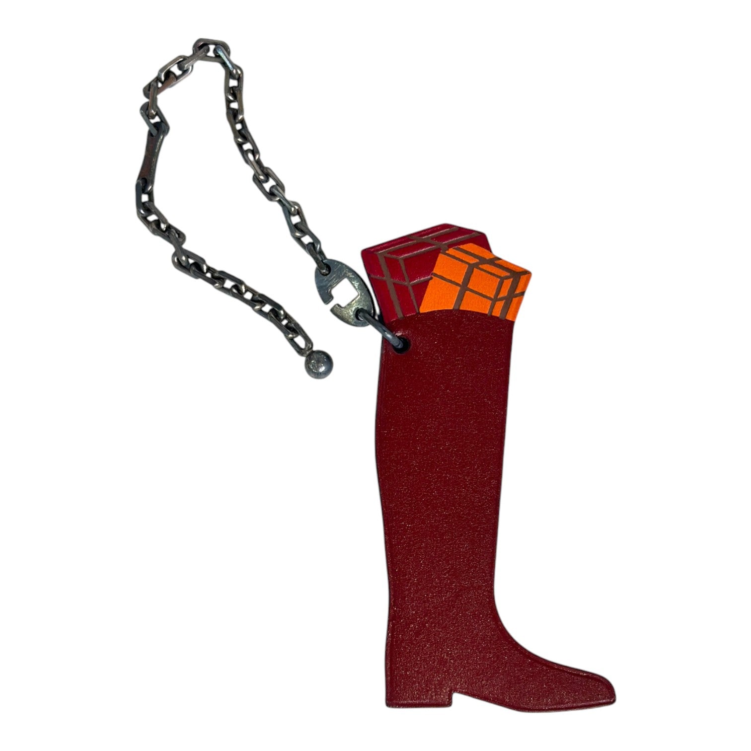 Hermes Bag Charm Boots Design With Silver Chain
