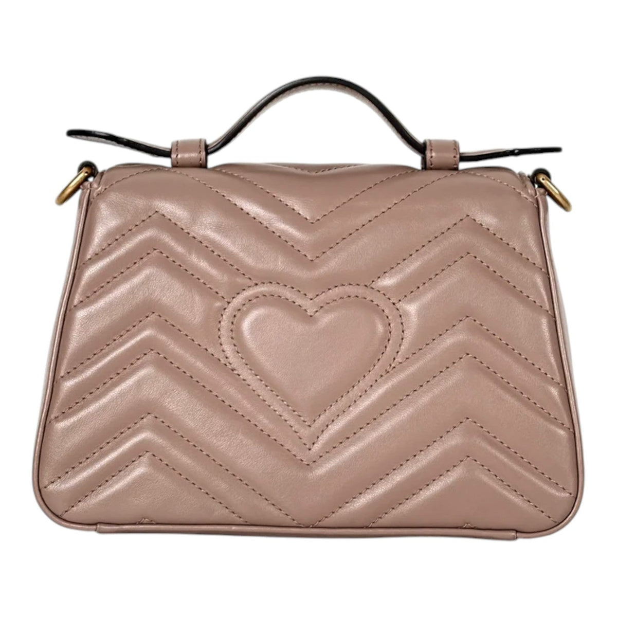 Gucci Taupe GG Marmont Top Handle Mini Bag