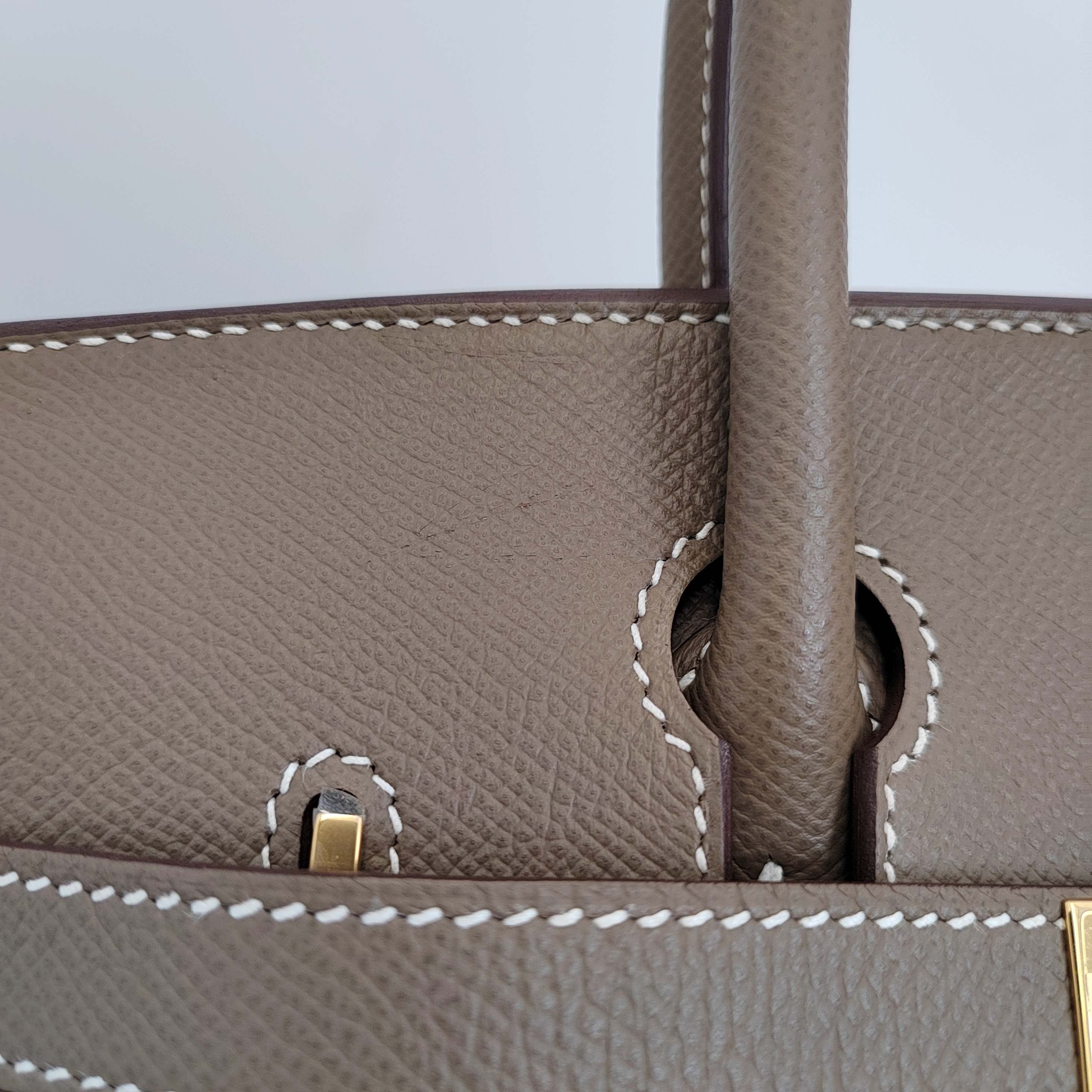 Hermès Birkin 30 Etoupe Epsom Leather  GHW -Stamp Z