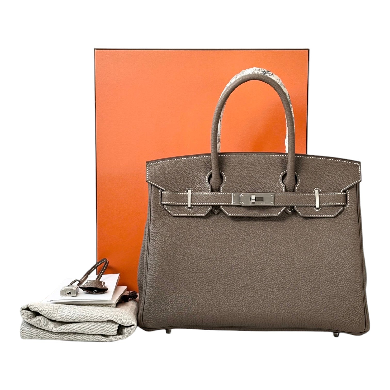 Hermes Birkin 30cm Bag in Etoupe Togo