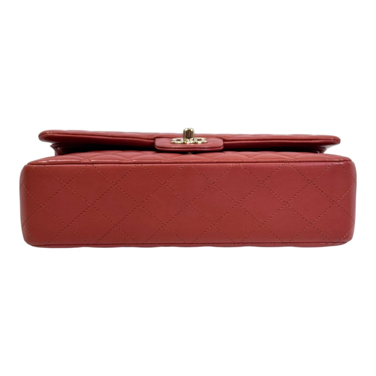 Chanel Medium Classic Flap Red Lambskin - Full Set