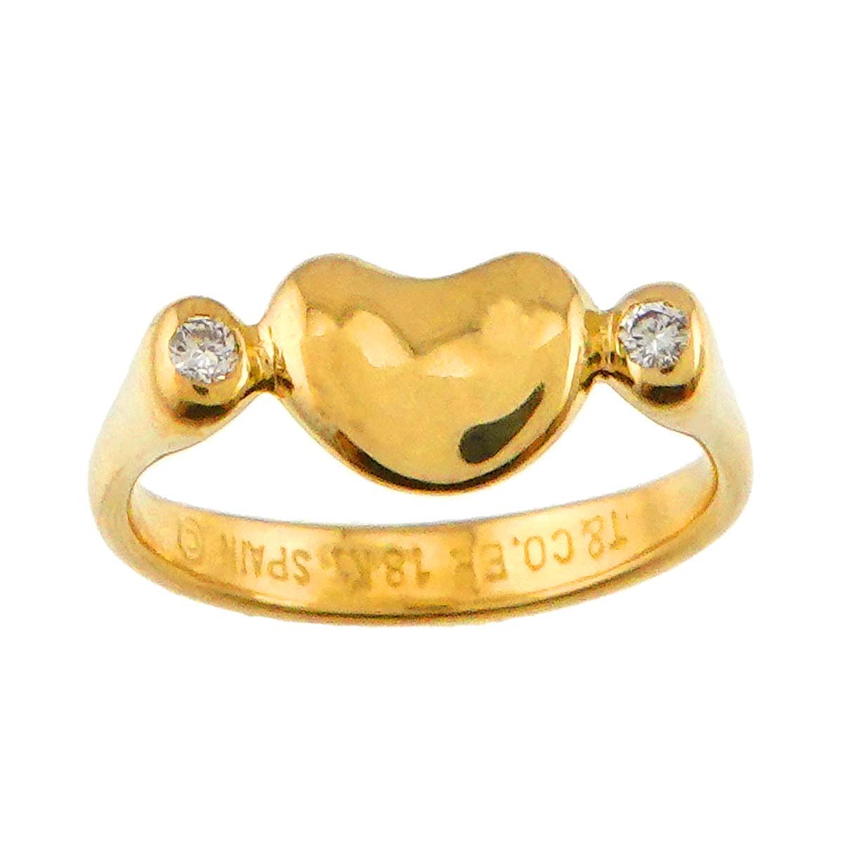 TIFFANY Co. Bean Diamond Ring 18K Yellow Gold 750 Size4(US) 902972311