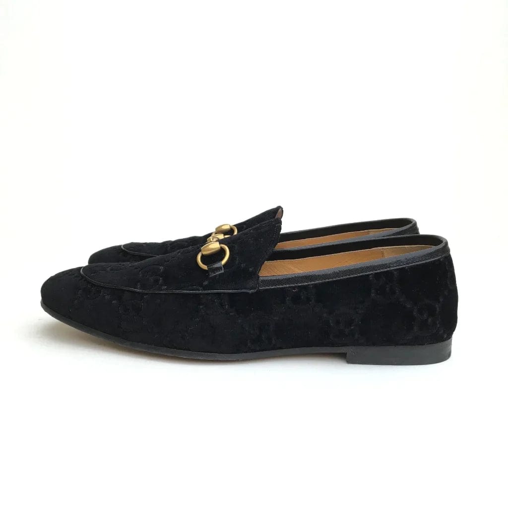 Calgary Gucci Jordaan GG Velvet Loafers Sz 9