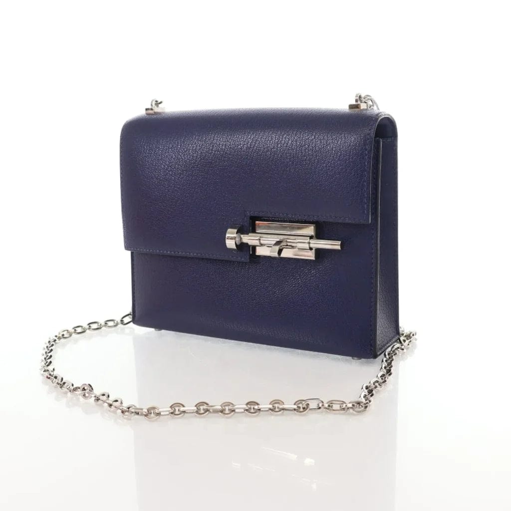 CAN Hermes Verrou Mini Bleu Saphir Chevre Mysore