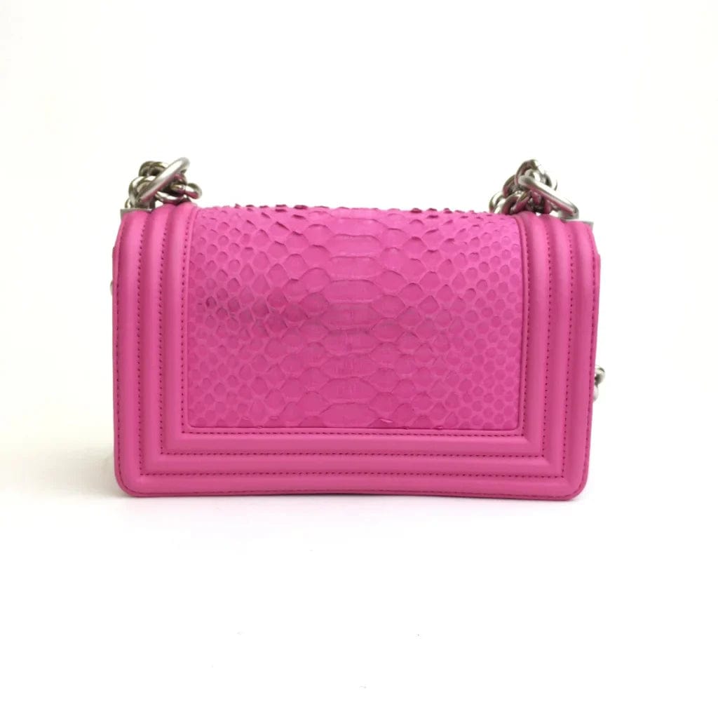 CANADA Chanel Boy Bag Small Pink Python/Calfskin