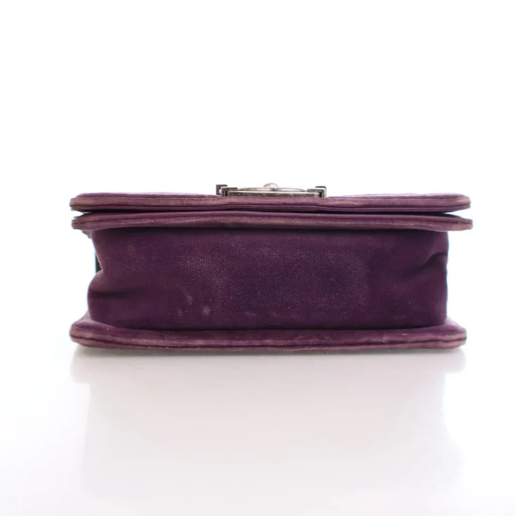 CANADA Chanel Boy Bag Small Purple Velvet