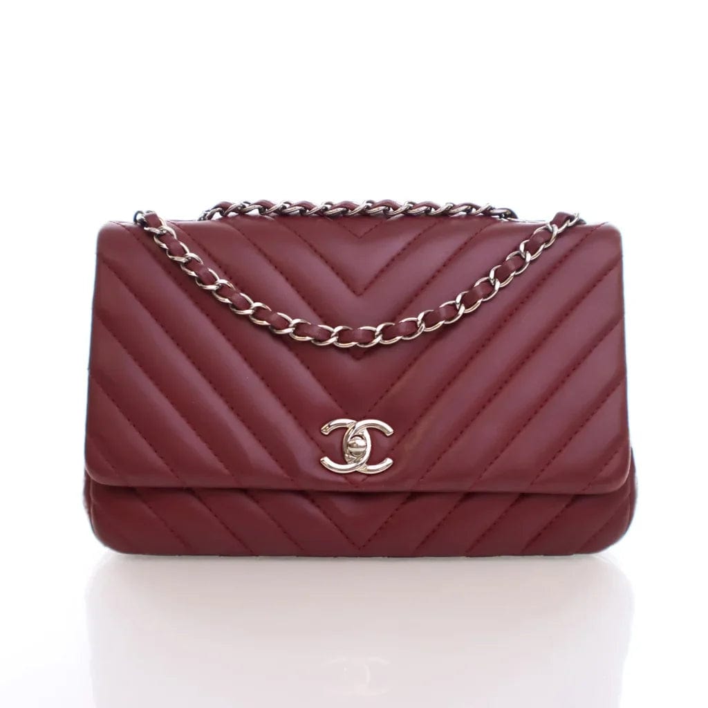 CANADA Chanel Chevron Seasonal Flap Red Calfskin