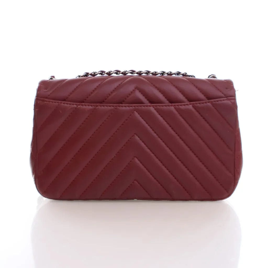 CANADA Chanel Chevron Seasonal Flap Red Calfskin