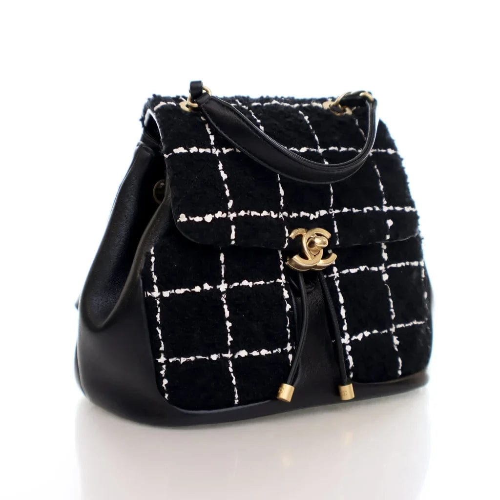 CANADA Chanel Mini Backpack Black Tweed