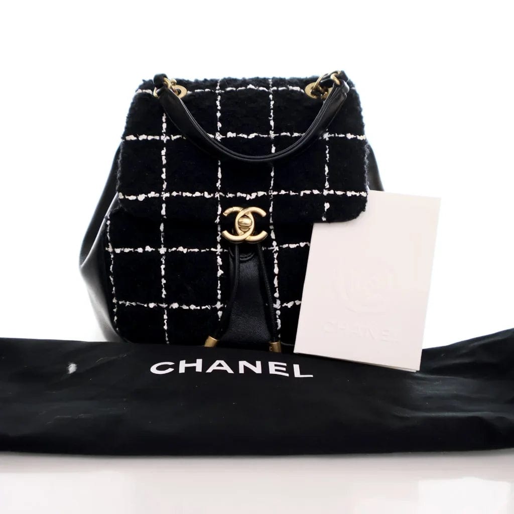 CANADA Chanel Mini Backpack Black Tweed