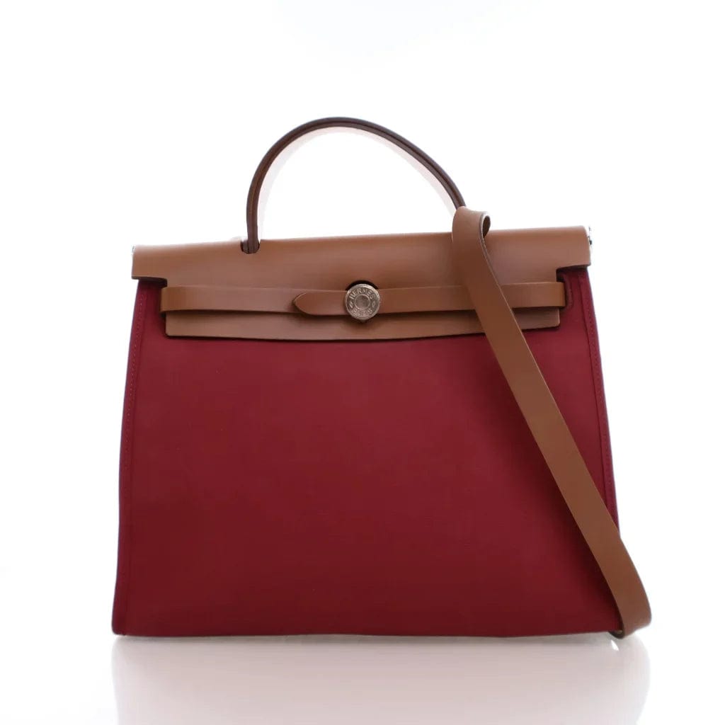 CANADA Hermes Herbag 31 Rouge H Toile