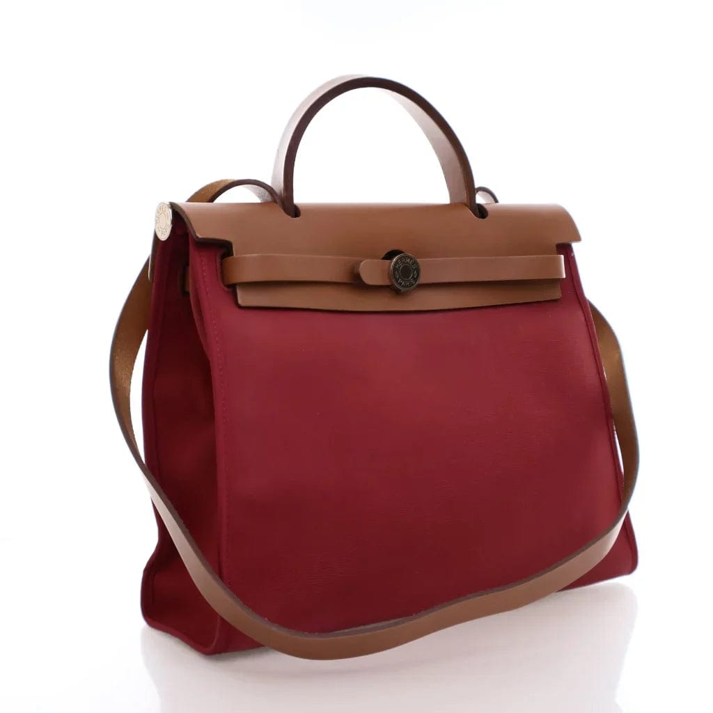 CANADA Hermes Herbag 31 Rouge H Toile