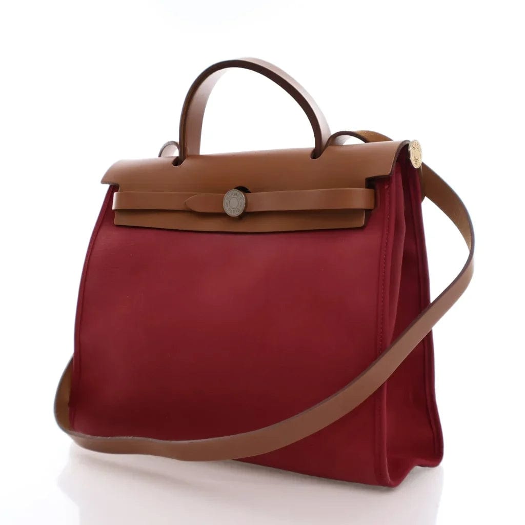 CANADA Hermes Herbag 31 Rouge H Toile