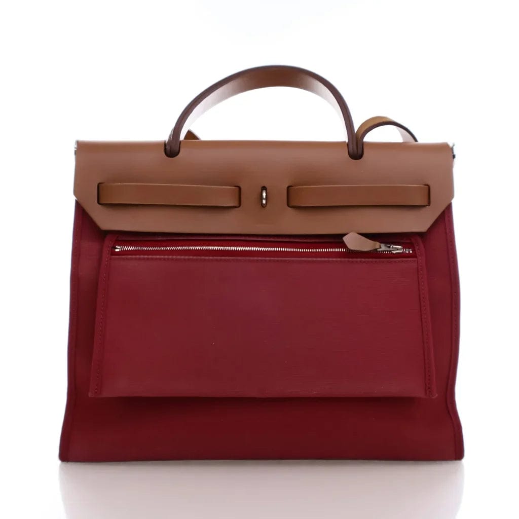 CANADA Hermes Herbag 31 Rouge H Toile