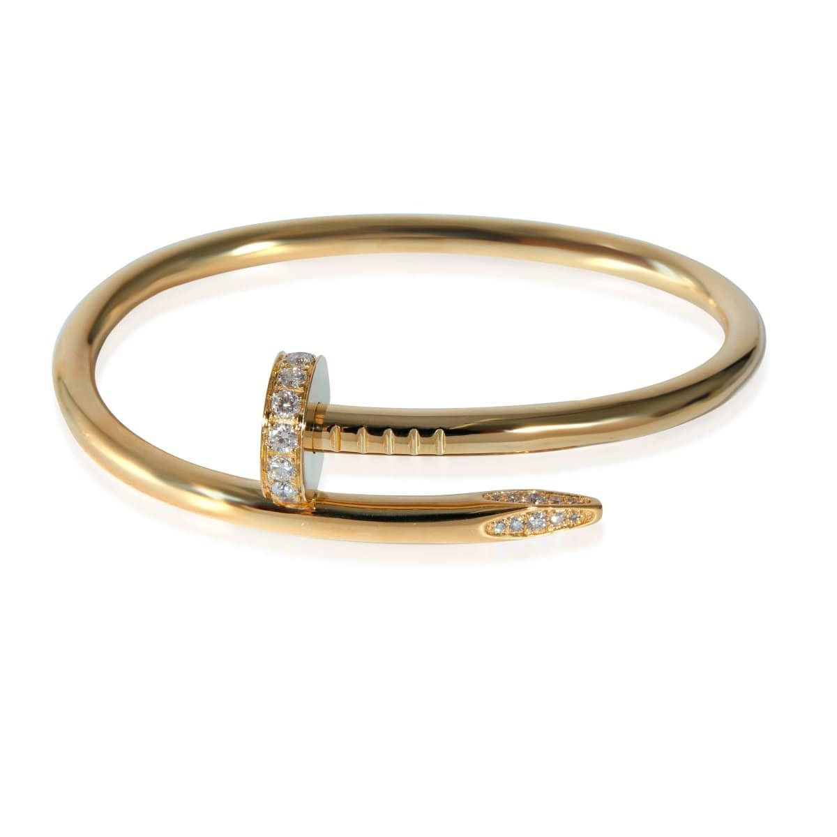 132275, Cartier Juste Un Clou Bracelet in 18k Yellow Gold 0.58 CTW Size 15