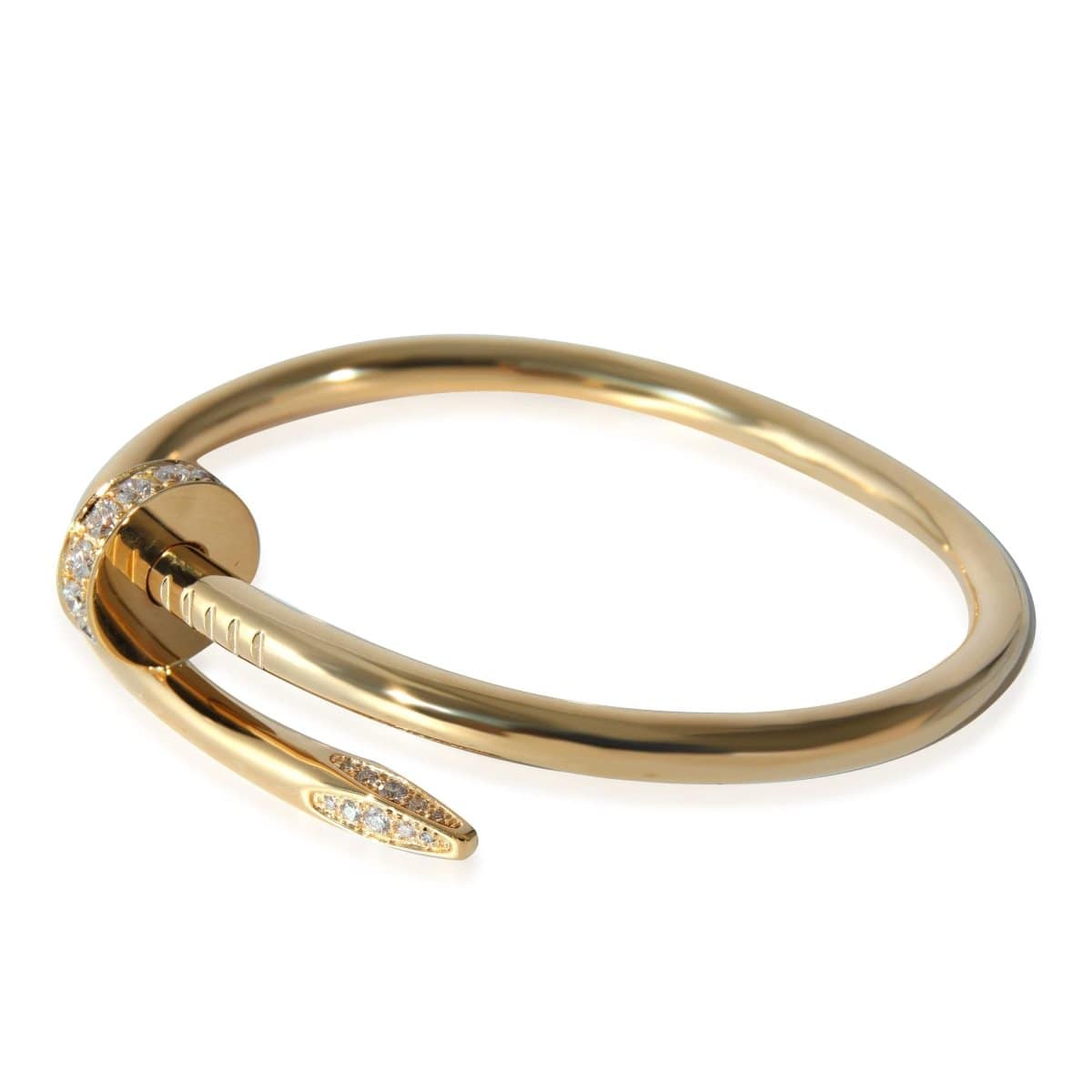 132275, Cartier Juste Un Clou Bracelet in 18k Yellow Gold 0.58 CTW Size 15