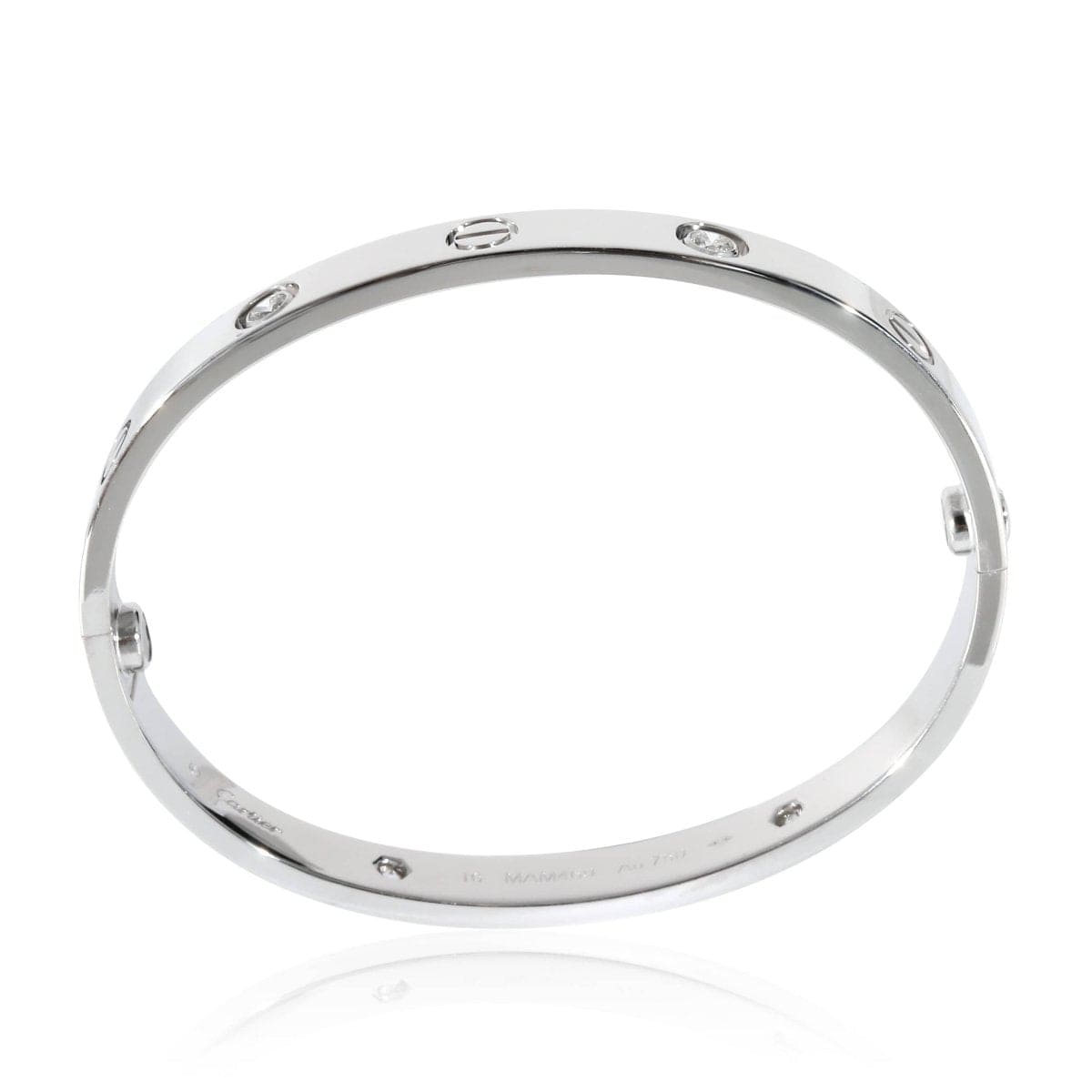 134398, Cartier Love Bracelet in 18K White Gold 0.42 CTW, Size 16