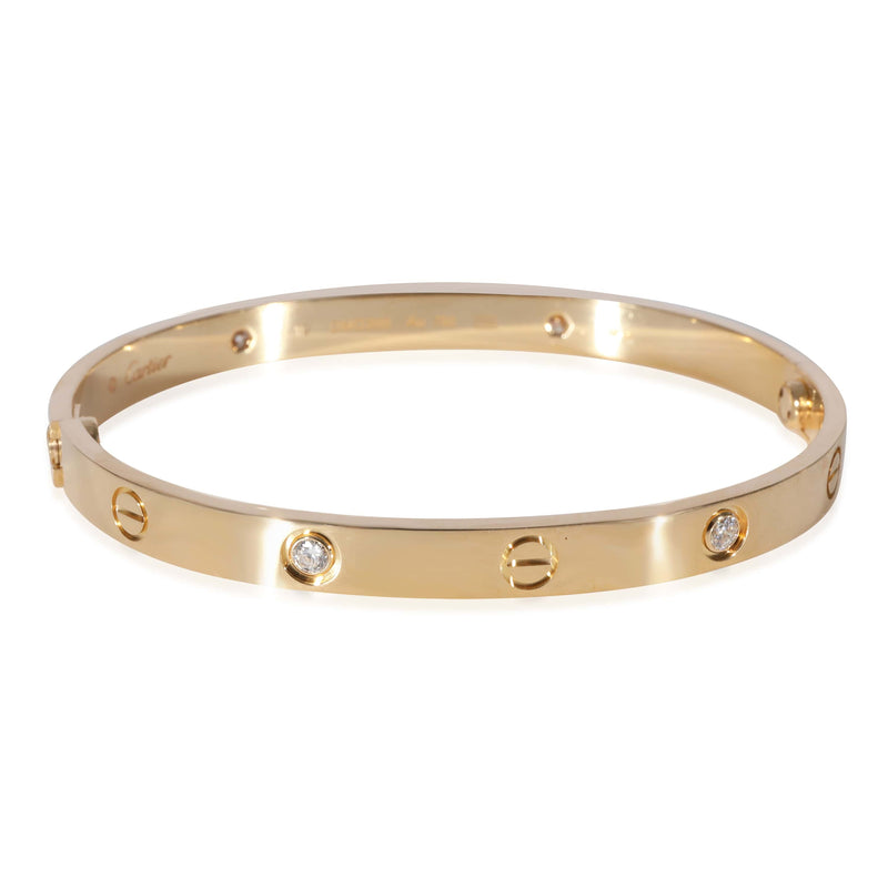 Cartier Love 4 Diamond Bracelet in 18k Yellow Gold 0.42 CTW