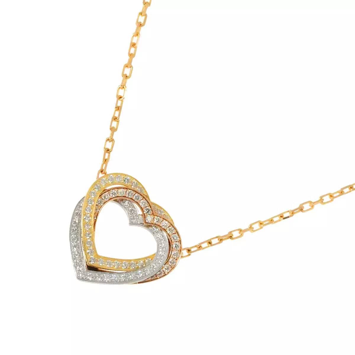 Cartier Cartier Trinity Diamond Heart Necklace 18K YG WG PG 750 90252787