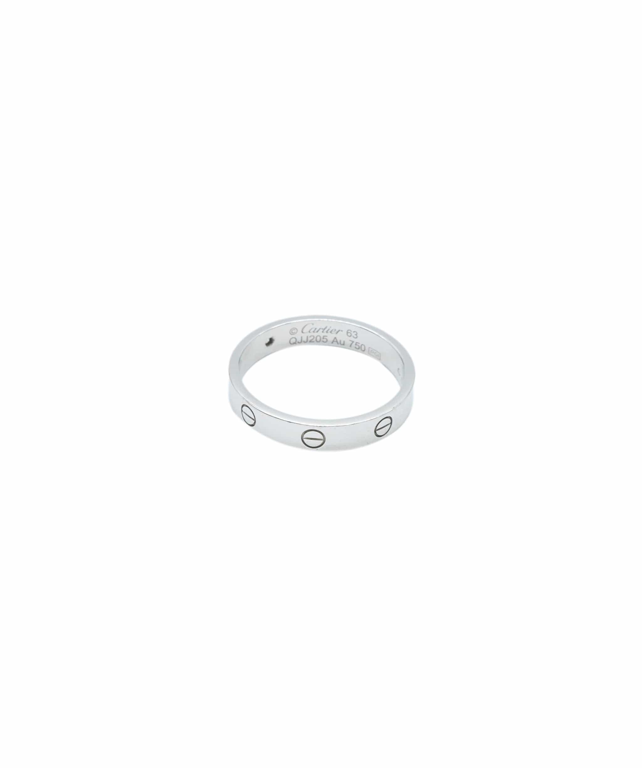 Cartier Cartier 18K White Gold Love Diamond thin ring, 0.02 Ct, Size 63 ABC0130