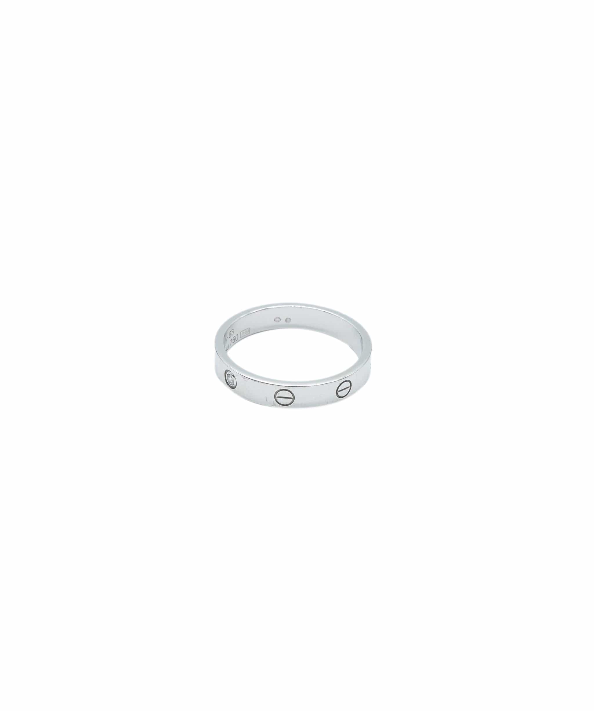 Cartier Cartier 18K White Gold Love Diamond thin ring, 0.02 Ct, Size 63 ABC0130