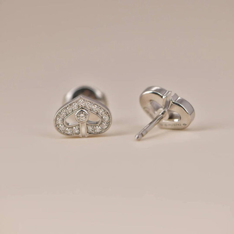 ONLY ONE! Cartier pave diamond double 'C' earring 18k YG wit