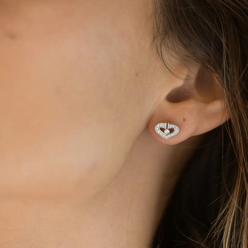 Cartier Diamond C Hearts de Cartier Earrings 18K WG AHC1423