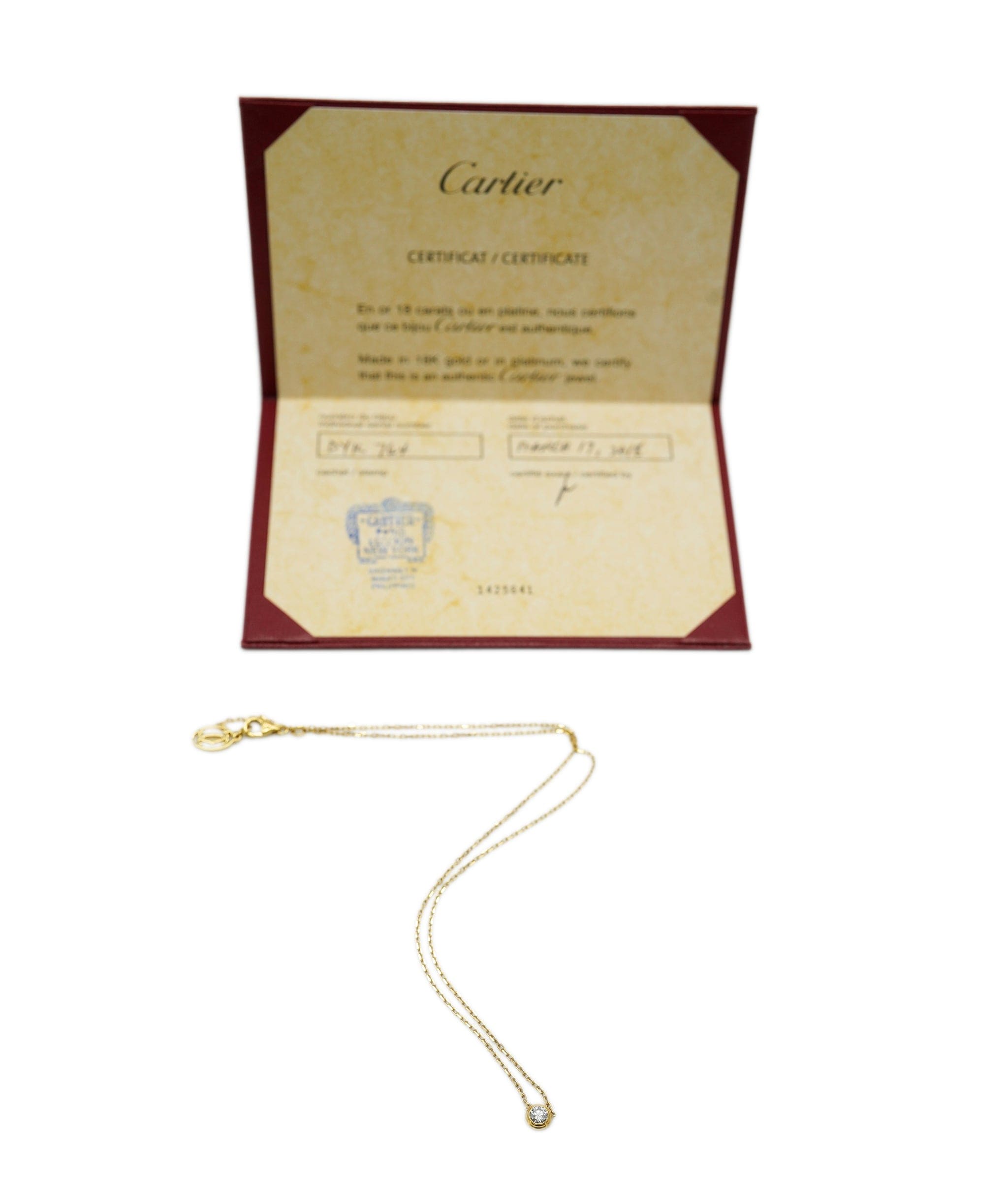 Cartier Cartier Large D'Amour Diamond 18K Yellow Gold Necklace, 0.18 Ctw ABC0195