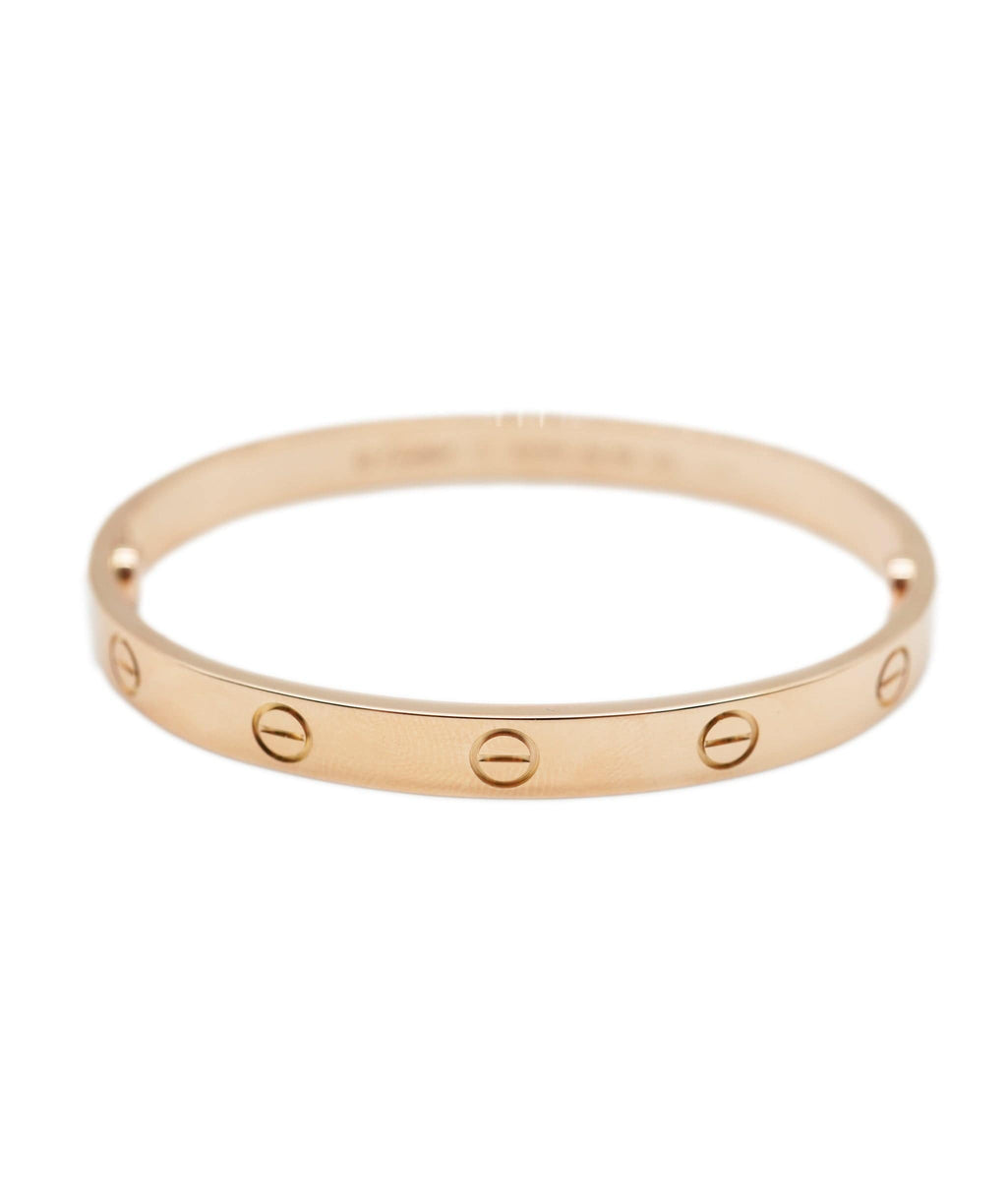 Cartier Love Bracelet Size 17 18K Rose Gold Box Screwdriver