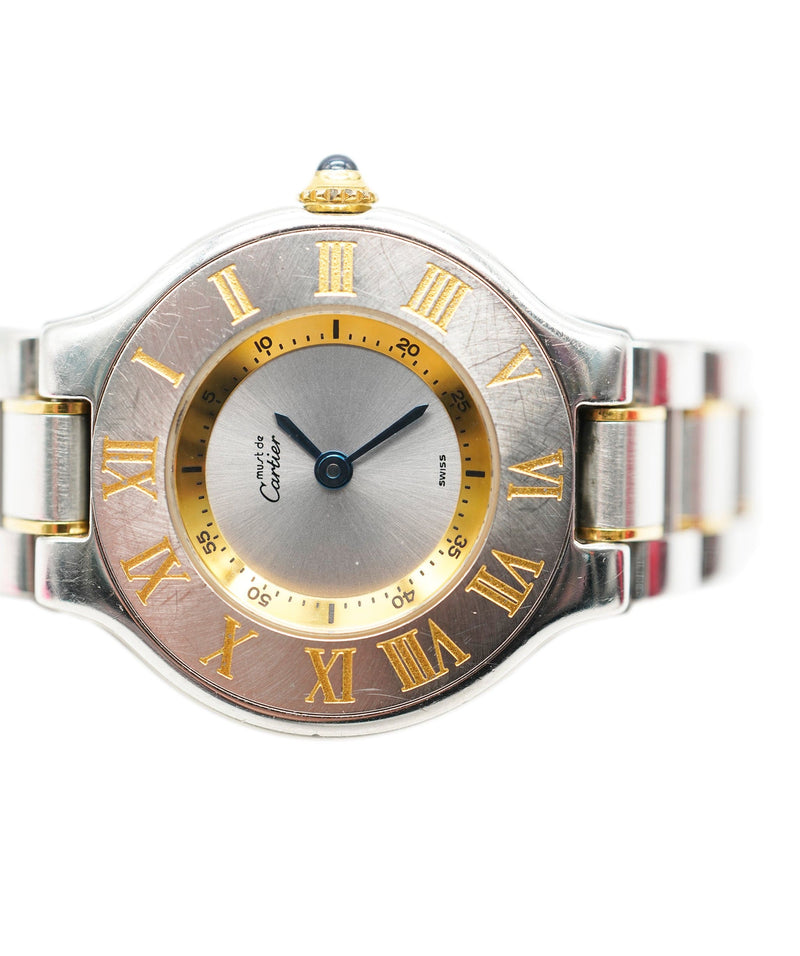 Cartier Must 21 Vantian Combi W10073R6 Vintage Ladies Watch Silver Dial  Quartz Watch Must 21 Cartier 9ASL10044