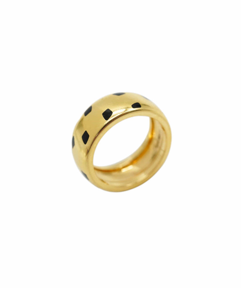 Cartier Panth re 18K gold and onyx band ring AHC1181 LuxuryPromise