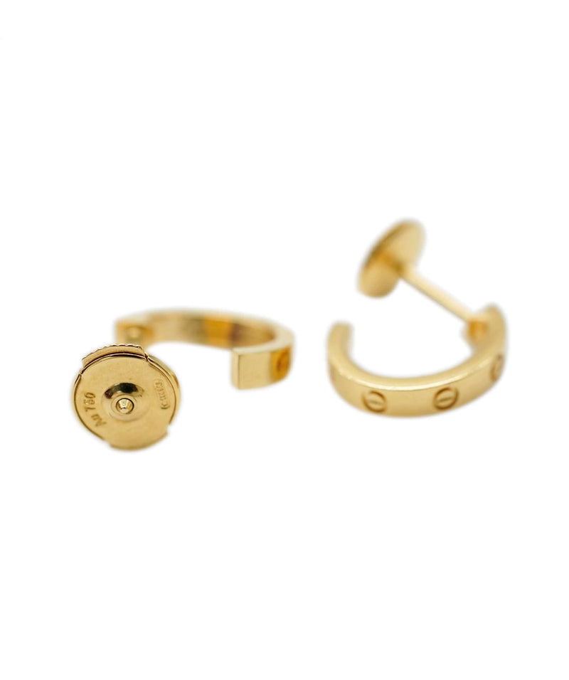 CARTIER Love Collection 18k Yellow Gold Mini Huggie Hoop Ear