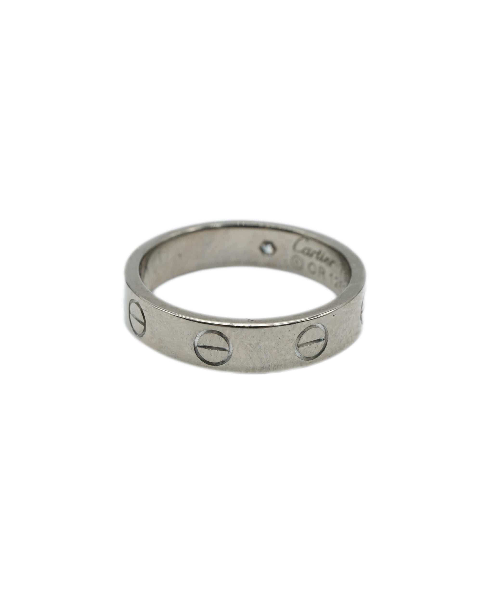 Cartier Cartier Thin Diamond Love Ring, size 50 White Gold ASL10047