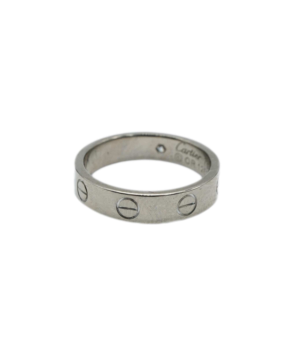 Cartier Thin Diamond Love Ring size 50 White Gold ASL10047